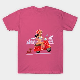 Vespa Girl in St Tropez T-Shirt